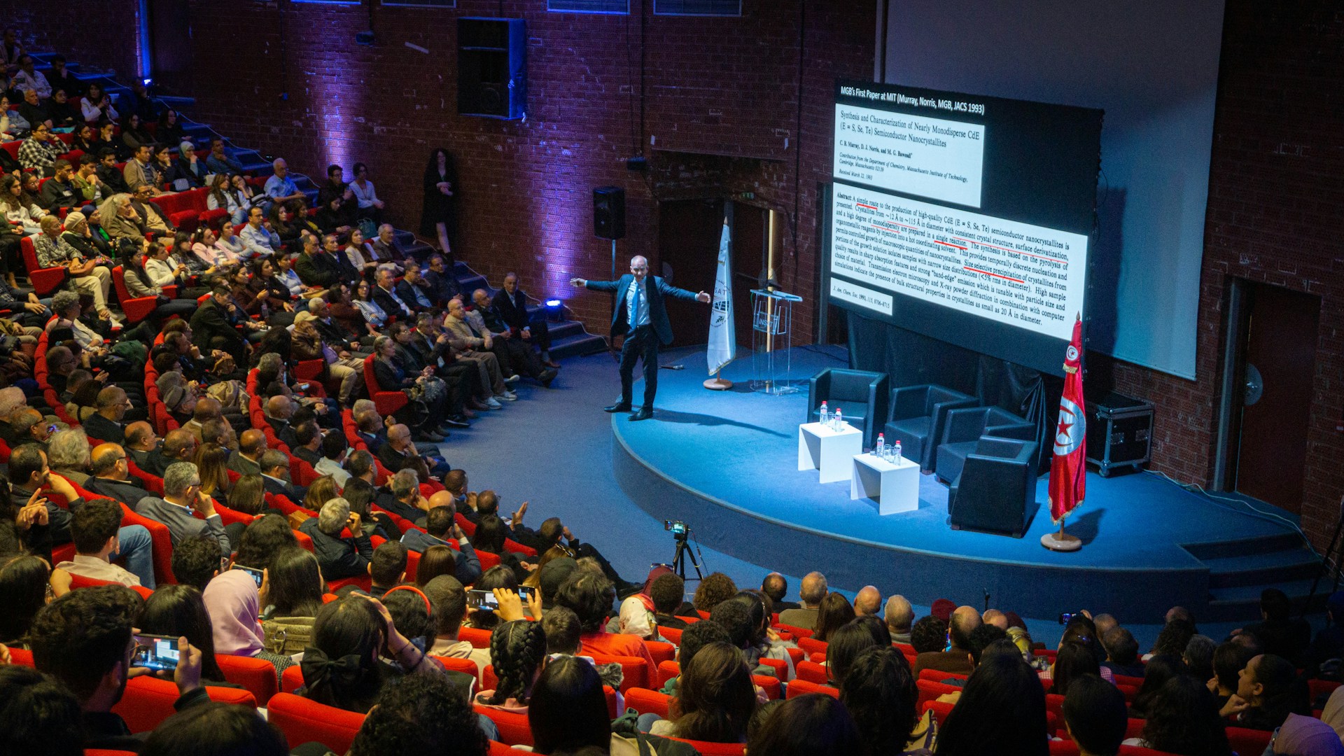 Engaged audience at a lecture